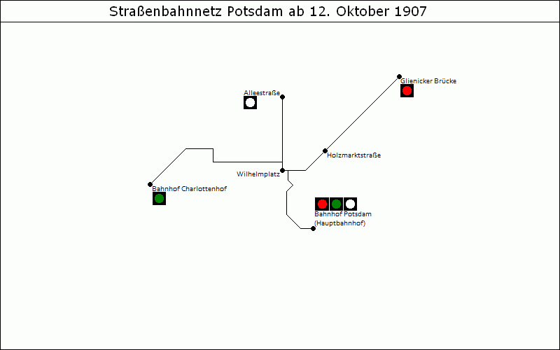 Bild: Grafische Darstellung Liniennetz ab 12. Oktober 1907