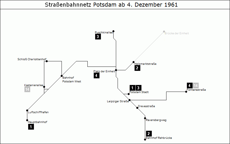 Bild: Grafische Darstellung Liniennetz ab 4. Dezember 1961